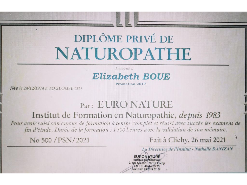 Formation chez : EURONATURE  Toulouse, pour : Naturopathe en 2021