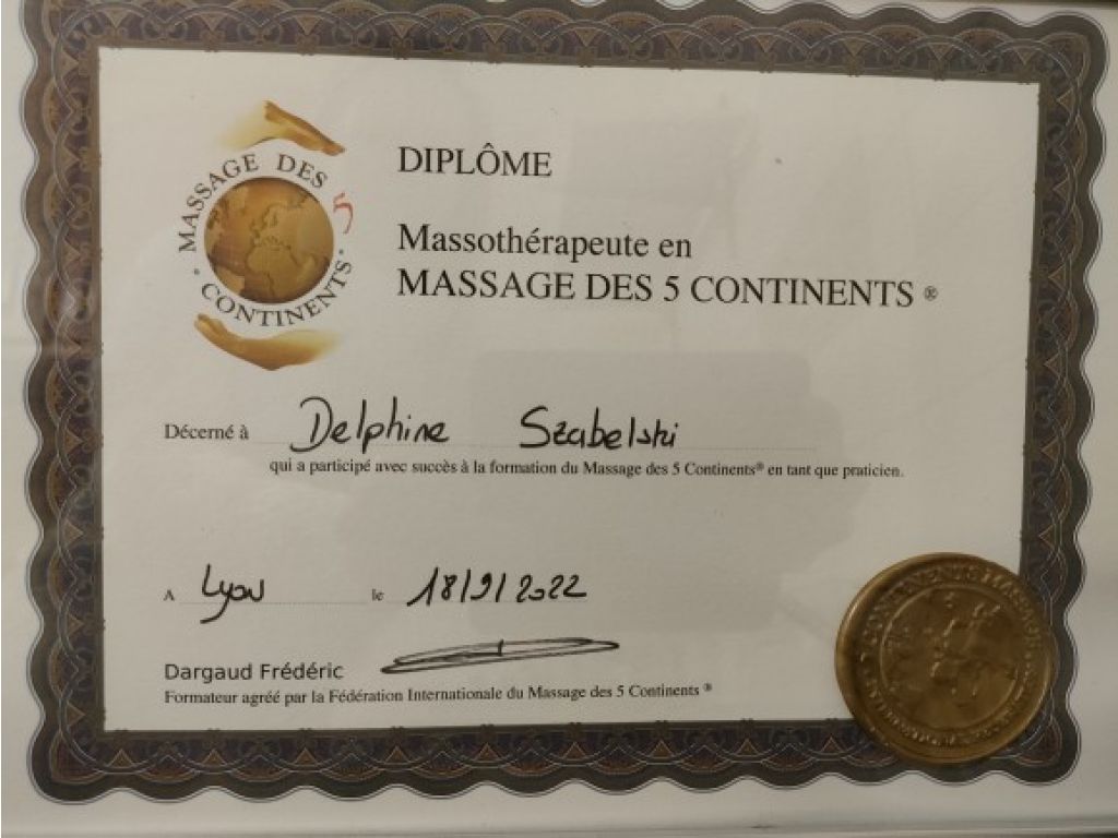 Formation chez : Fédération Internationale du Massage des 5 Continents, pour : Massage des 5 Continents en 2022