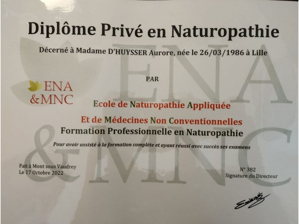 Formation chez : ENA & MNC, pour : naturopathie en 2022
