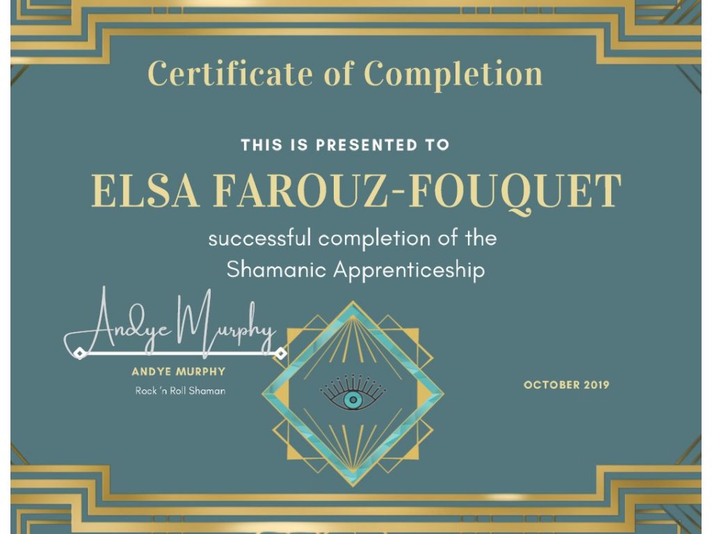 Formation chez : Andie Murphy, pour : Shamanism Apprenticeship Certification en 2019